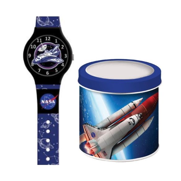Nasa analóg karóra fém dobozban 