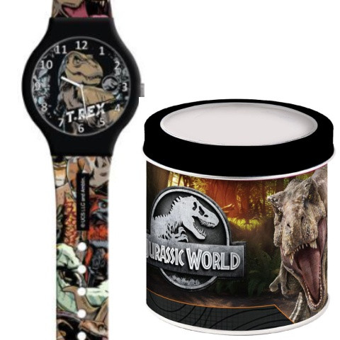 Jurassic World analóg karóra fém dobozban 