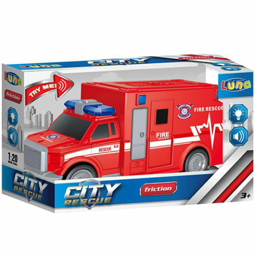 City Rescue lendkerekes tűzoltósági autó fénnyel és hanggal