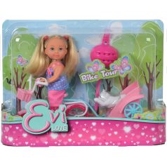   Evi Love: Kerékpáros baba kutyussal kétféle változatban 1db - Simba Toys