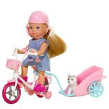Evi Love: Kerékpáros baba kutyussal kétféle változatban 1db - Simba Toys