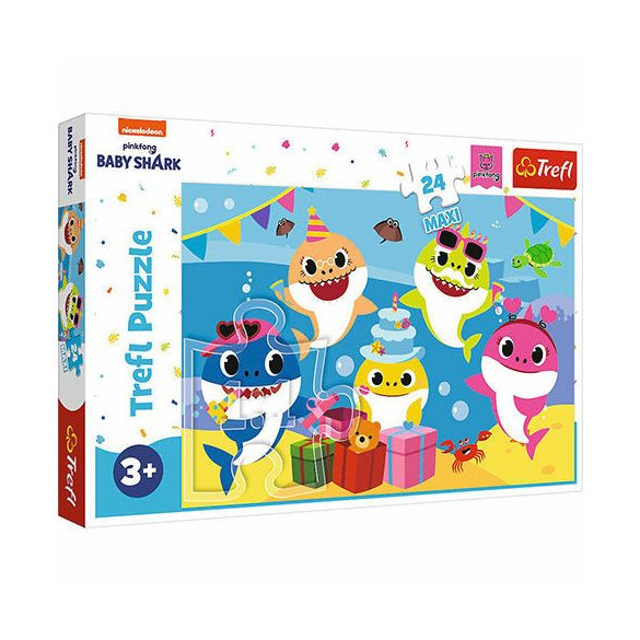 Boldog Baby Shark család 24 db-os Maxi puzzle – Trefl