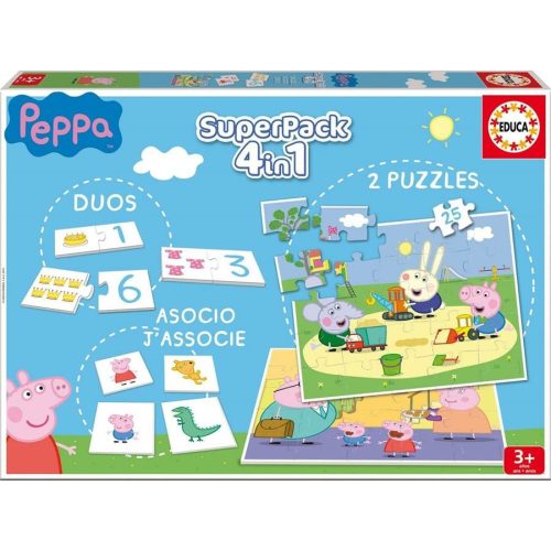 Educa 4 az 1-ben játékgyűjtemény - Peppa malac