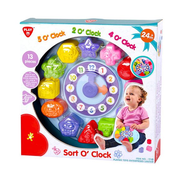 Playgo: Formavbálogató óra bébijáték 