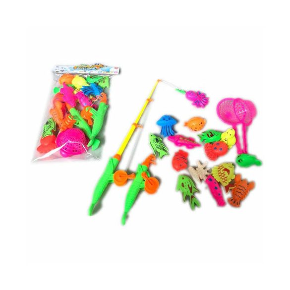 Műanyag horgászós játékszett kiegészítőkkel