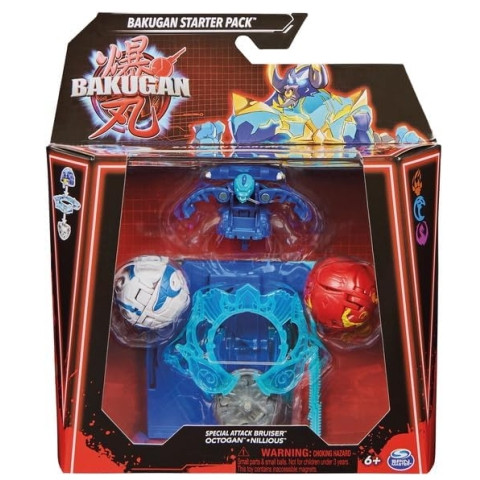 Bakugan Starter Pack készlet - Bruiser, Octogan és Nillious