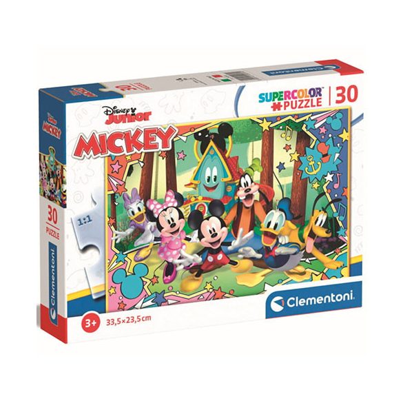 Disney Junior Mickey egér és barátai Supercolor puzzle 30 db-os Clementoni 