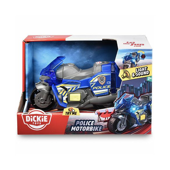 Rendőrmotor fénnyel és hanggal 15cm - Dickie Toys