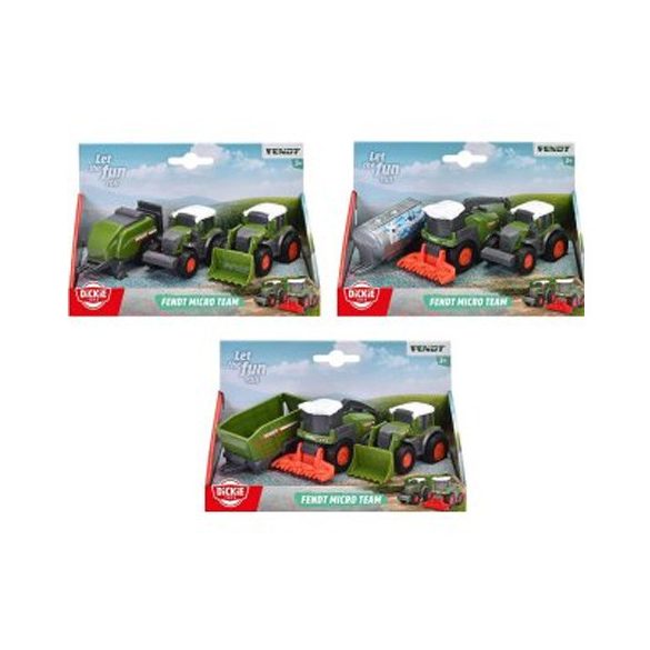 Fendt Micro Team : 3 db-os farm munkagépek játészett - Simba toys 
