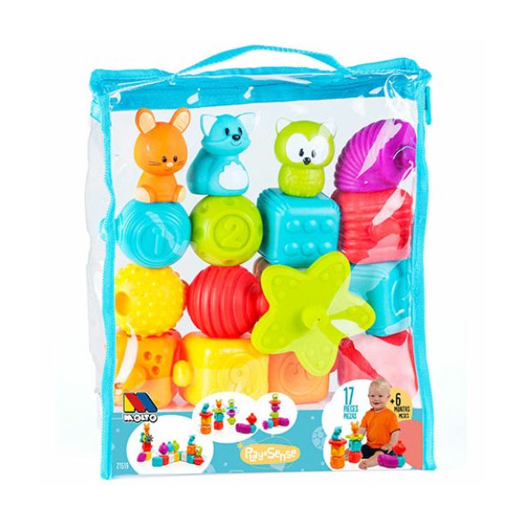 Molto: Play &, Sense baba fejlesztő építőcsomag 17db-os szett