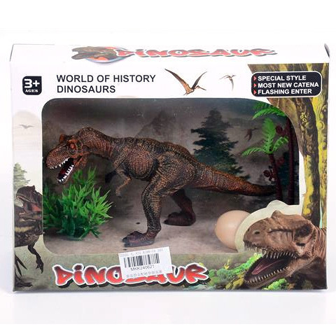 Mk Toys Dino 15cm, Tyrannosaurus Rex figura tojással, növényekkel