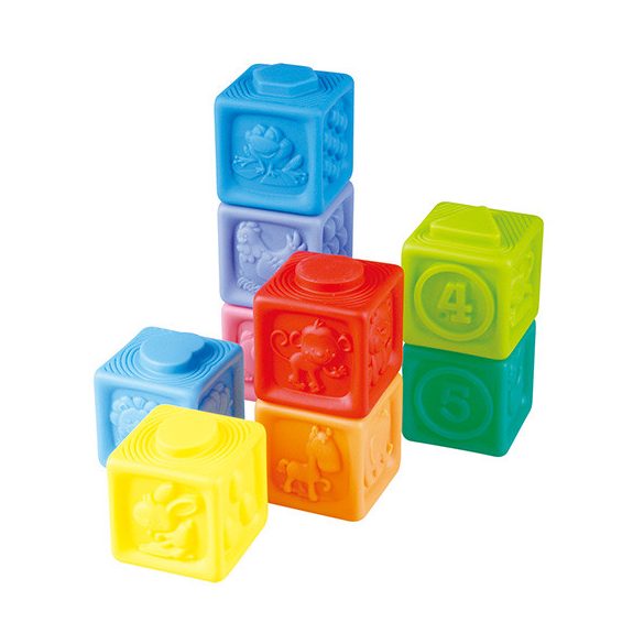 Playgo Puha szivárvány építőkockák 