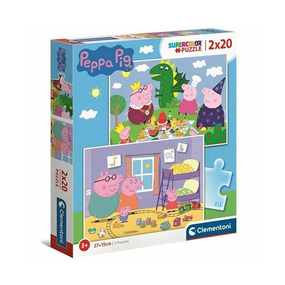 Clementoni Peppa malac Supercolor 2 az 1-ben puzzle 2x20db-os - Clementoni