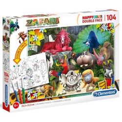   Szafari - 104 db-os Színezhető kétoldalas puzzle - Clementoni