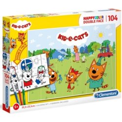   Ici pici cicák Double 2 az 1-ben 104db-os színezhető kétoldalas puzzle - Clementoni