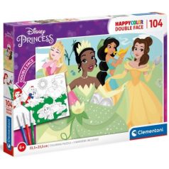   Disney Hercegnők Double 2 az 1-ben 104db-os színezhető kétoldalas puzzle - Clementoni