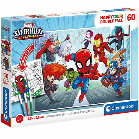 Marvel Szuperhősök színezhető kétoldalas puzzle 60 -os -  Clementoni