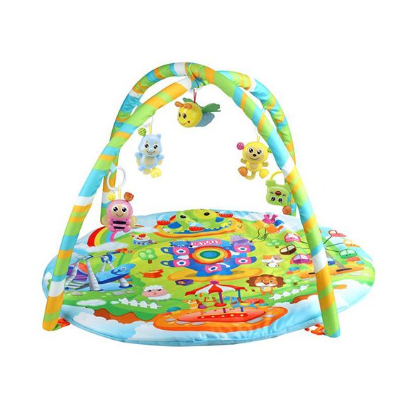 Vidámparkos baby játszószőnyeg plüss állatokkal 77x66x50cm