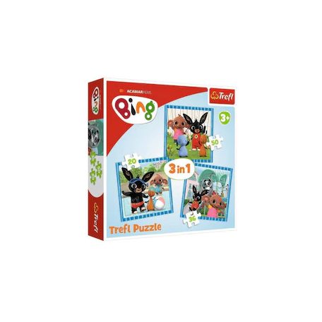 Trefl 3 az 1-ben puzzle (20,36,50 db-os) - Bing - szórakozás a barátokkal