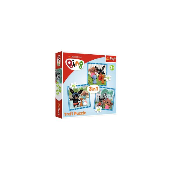 Trefl 3 az 1-ben puzzle (20,36,50 db-os) - Bing - szórakozás a barátokkal