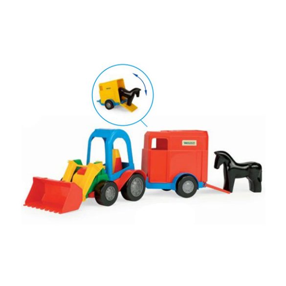 Homlokrakodós Traktor lószállító utánfutóval 41 cm – Wader