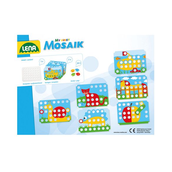 LENA Mosaik - Első Pötyi kreatív szettem 7 mintával 32mm 36 db-os 