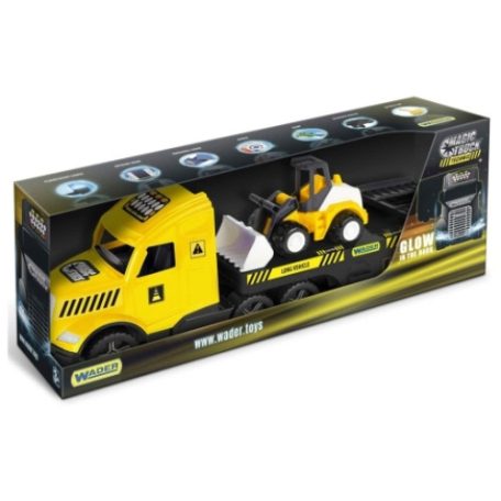 Magic Truck Technic: Kamion buldózerrel és fénnyel 80 cm-es – Wader