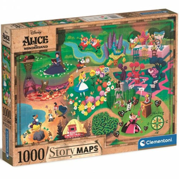 Disney Alice csodaországban térkép puzzle 1000 db-os Clementoni 