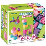Wader Kids Blocks pasztell építőelemek 50 db-os szett