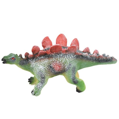 Dino World: Vinyl anyagú hangot adó Stegosaurus dinoszaurusz figura pamut töltéssel 35cm