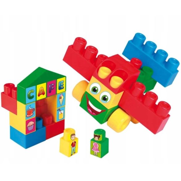 Wader Nagy építőkocka szett kék elemekkel 26db-os