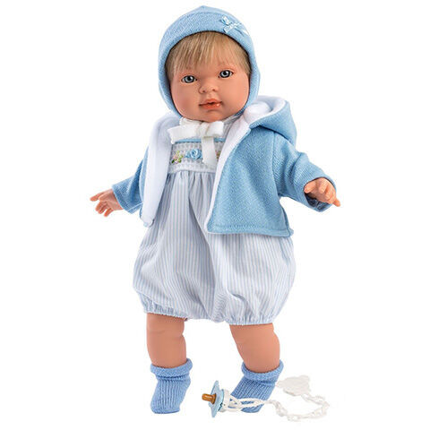 Llorens: Miguel 42cm-es síró baba kék ruhában