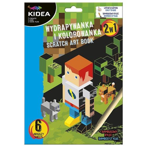 Kidea 2 az 1-ben színező és képkarcoló szett – Pixel