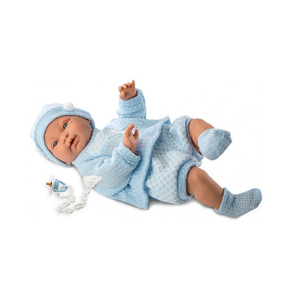 Llorens Csecsemő baba kék ruhában ázsiai 45cm