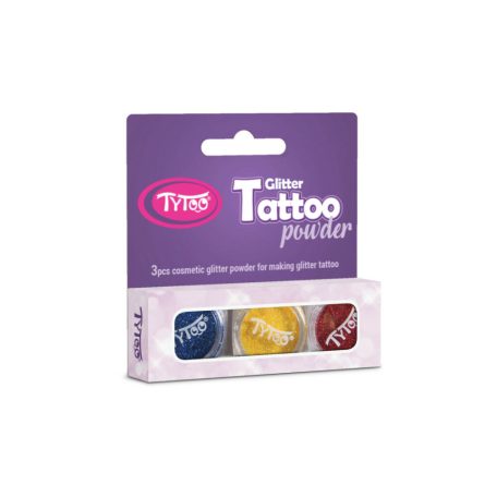 Csillámpor szett 3 x 2,5 ml Tengerkék, Citromsárga, Piros
