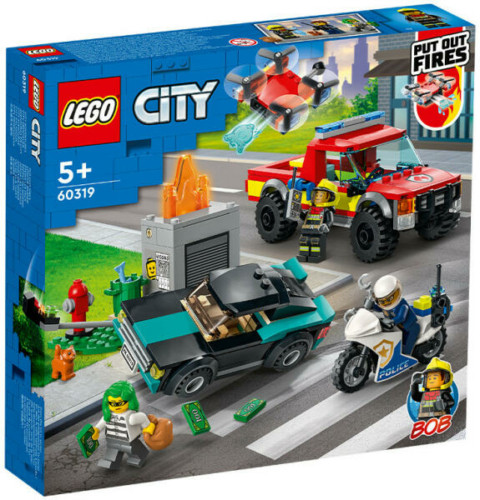 LEGO City 60319 - Tűzoltás és rendőrségi hajsza