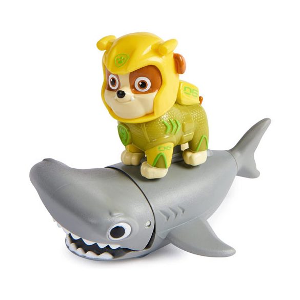 Mancs Őrjárat - Aqua Pups : Hero Pups Aqua Rubble figura pörölyfejű cápával - Spin Master 