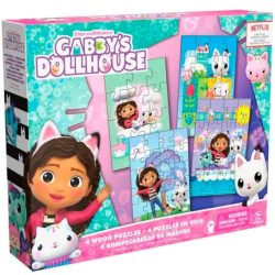   Gabby Babaháza: 4db-os fa puzzle csomag 12-16-20-24 db-os puzzle kirakókkal