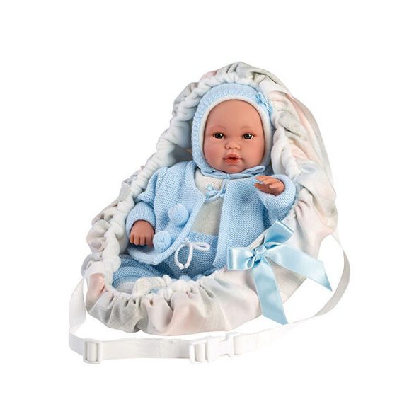 Llorens: 36cm-es síró kisfiú baba hordozóval
