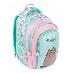   Pusheen cicás ergonomikus iskolatáska, hátizsák - 3 rekeszes - Mint