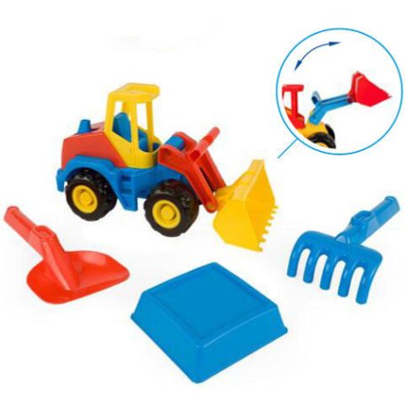 Tech Truck Rakodógép homokozó szettel 27 cm – Wader