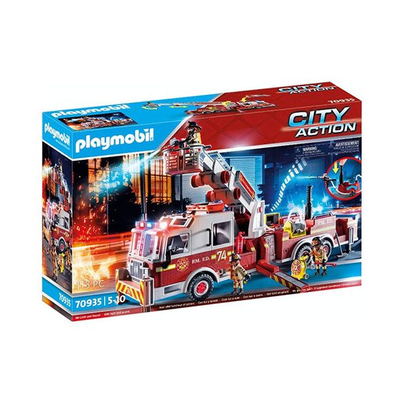 Playmobil 70935 - Óriás amerikai létrás tűzoltóautó vízágyúval