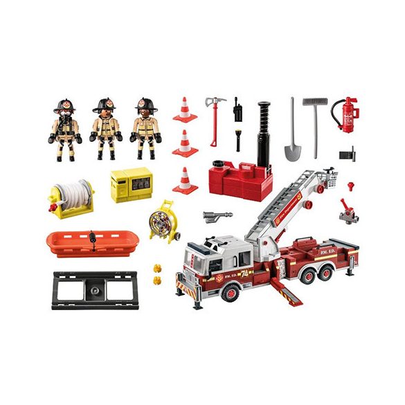 Playmobil 70935 - Óriás amerikai létrás tűzoltóautó vízágyúval