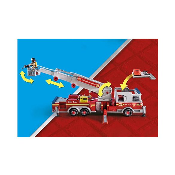 Playmobil 70935 - Óriás amerikai létrás tűzoltóautó vízágyúval