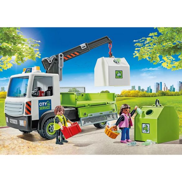 Playmobil 71431 - Üveghulladék gyűjtő kukásautó