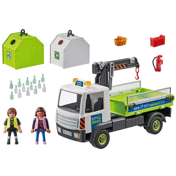 Playmobil 71431 - Üveghulladék gyűjtő kukásautó