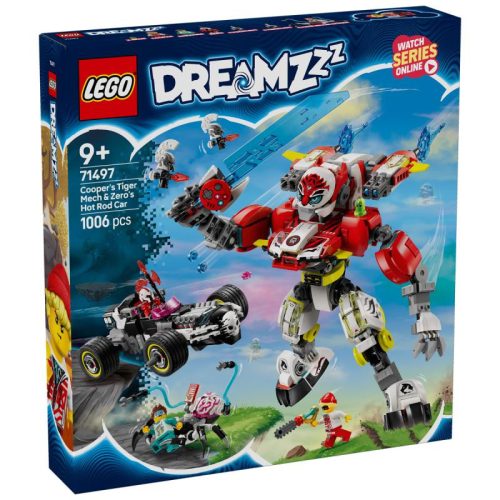 LEGO DREAMZzz 71497 - Cooper tigrisrobotja és Zero hot rod autója