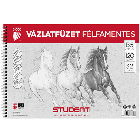 ICO Student félfamentes vázlatfüzet B5