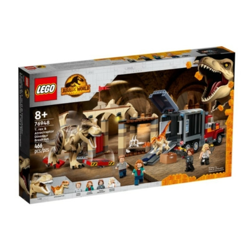 LEGO Jurassic World 76948 - T-Rex és Atrociraptor dinoszaurusz szökése
