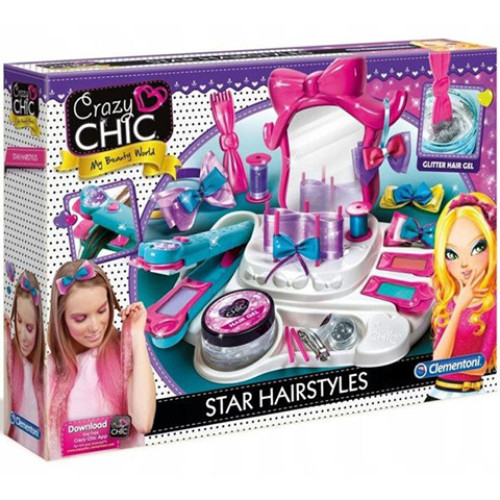 Crazy Chic Star Hairstyles fodrász szalon szett – Clementoni